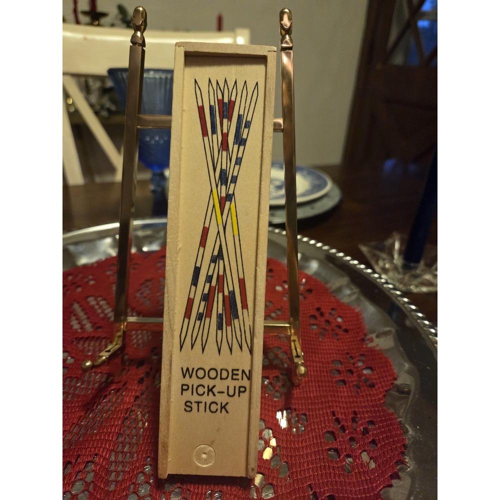 Vintage 1980's Mikado Spiel Pick-Up Sticks Game * with Wooden Box *